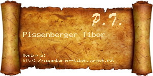 Pissenberger Tibor névjegykártya
